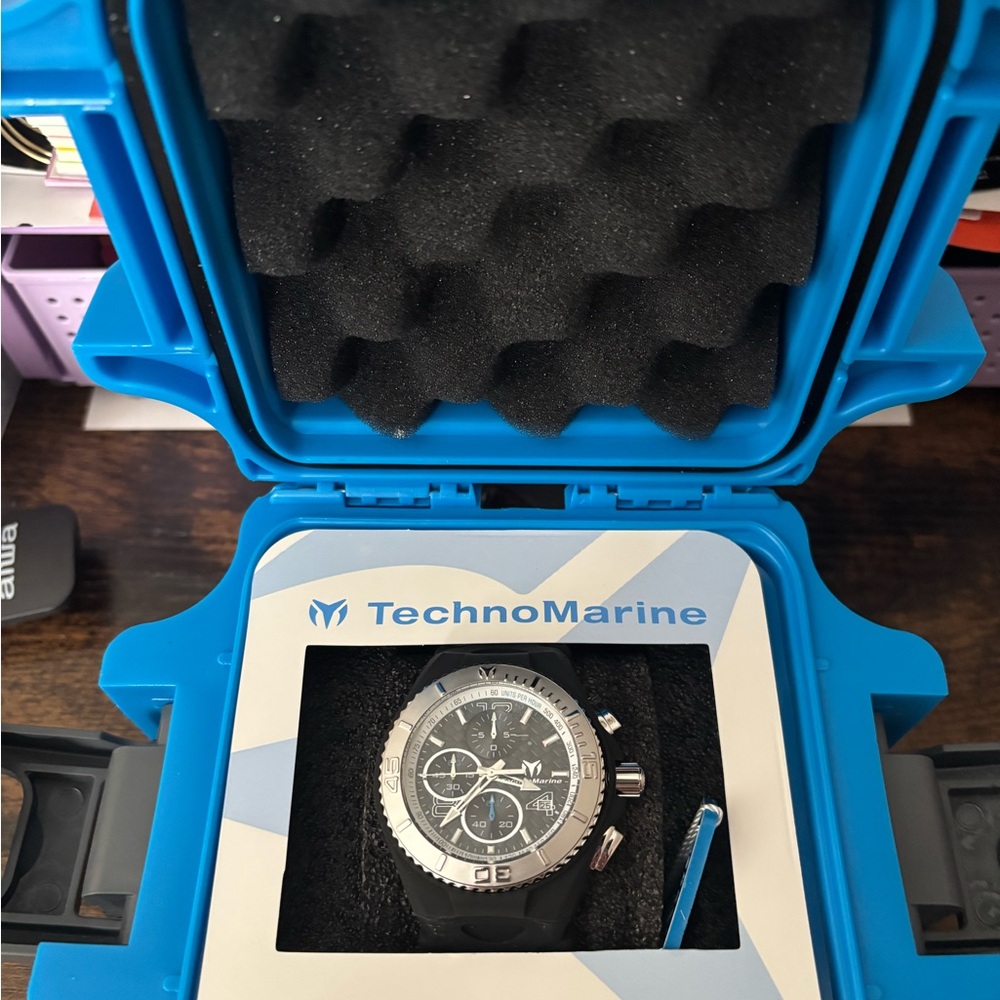 Technomarine Men's Chronograph Watch in Black and Blue Case